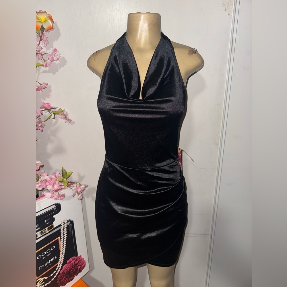 Emerald Sundae Black Halter Bodycon Dress - Picture 7 of 9
